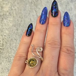 Silver hand wrapped adjustable ring!